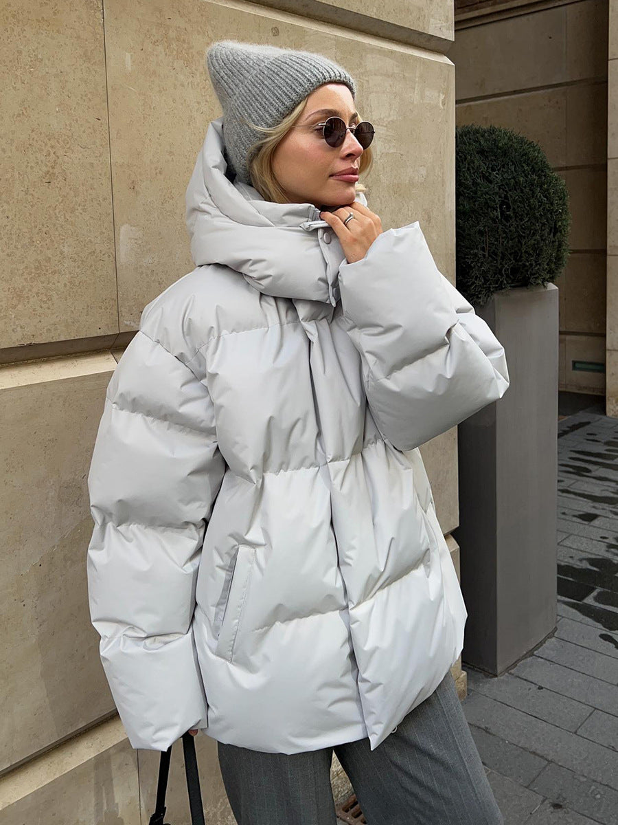 Women's Down Jacket Warmth Fashionable Loose Solid Cotton Jacket