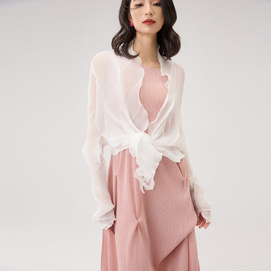 Summer New Long-sleeved Sunscreen Chiffon Small Jacket with Long Sleeves