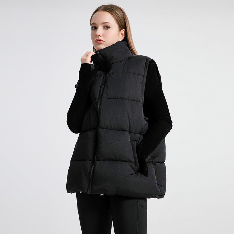 White Duck Down Vest Autumn and Winter Women's Fashion Korean Style Loose Fitting Camisole Outerwear Warm Cotton Vest