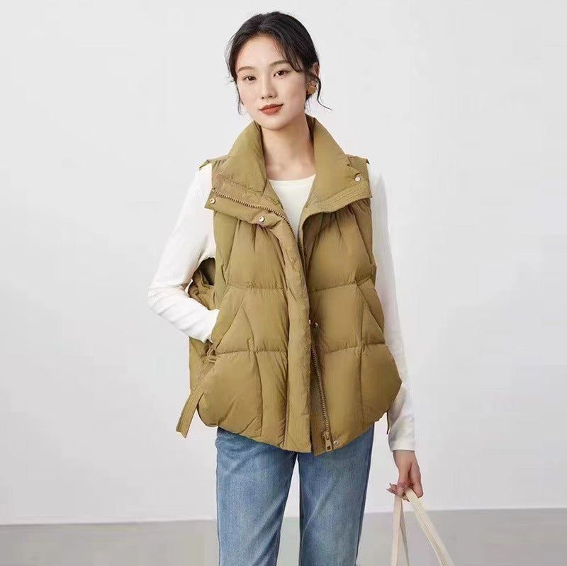 New Women's Vest Jacket Down Vest Autumn Winter Sleeveless Loose Casual Warm Female Waistcoat Outerwear