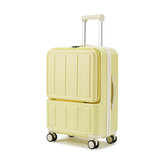 Front Opening Luggage USB Charging Suitcase Aluminum Frame Password Trolley Case Zipper Trip Cabin Carry-on Rolling Travel Bags
