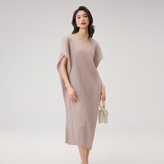 Summer New Personality Ageing Round Neck Loose Mid-length Dresses