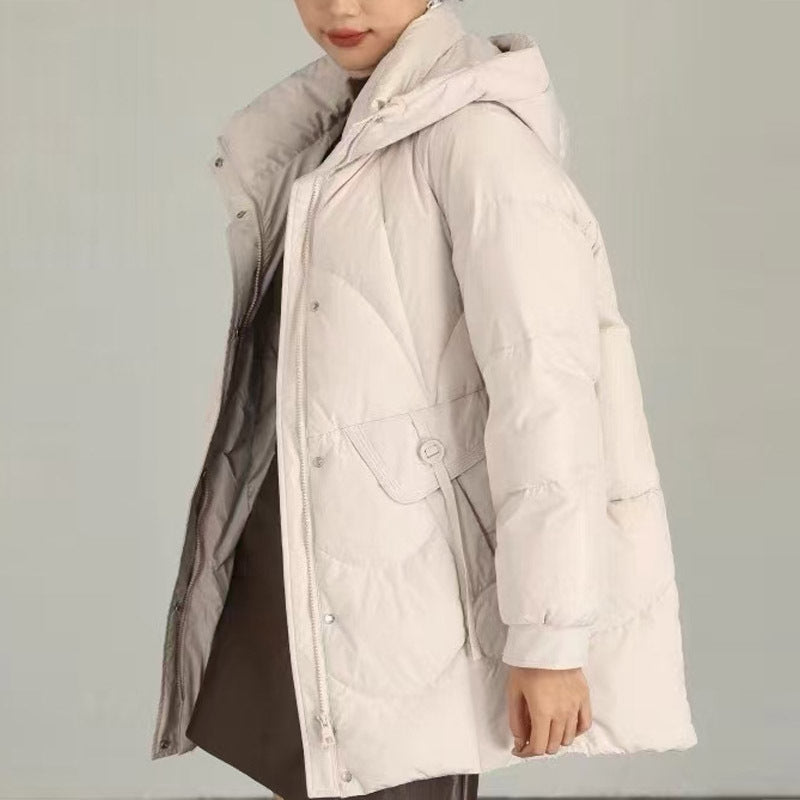 New Winter Womens Long White Duck Down Jackets Coats S-xxl