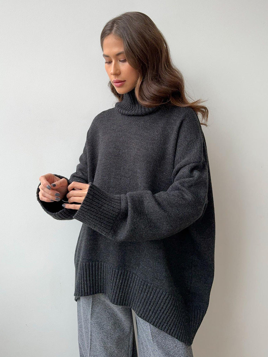 Winter Women's Turtleneck Sweater Long Sleeve Oversized Sweater