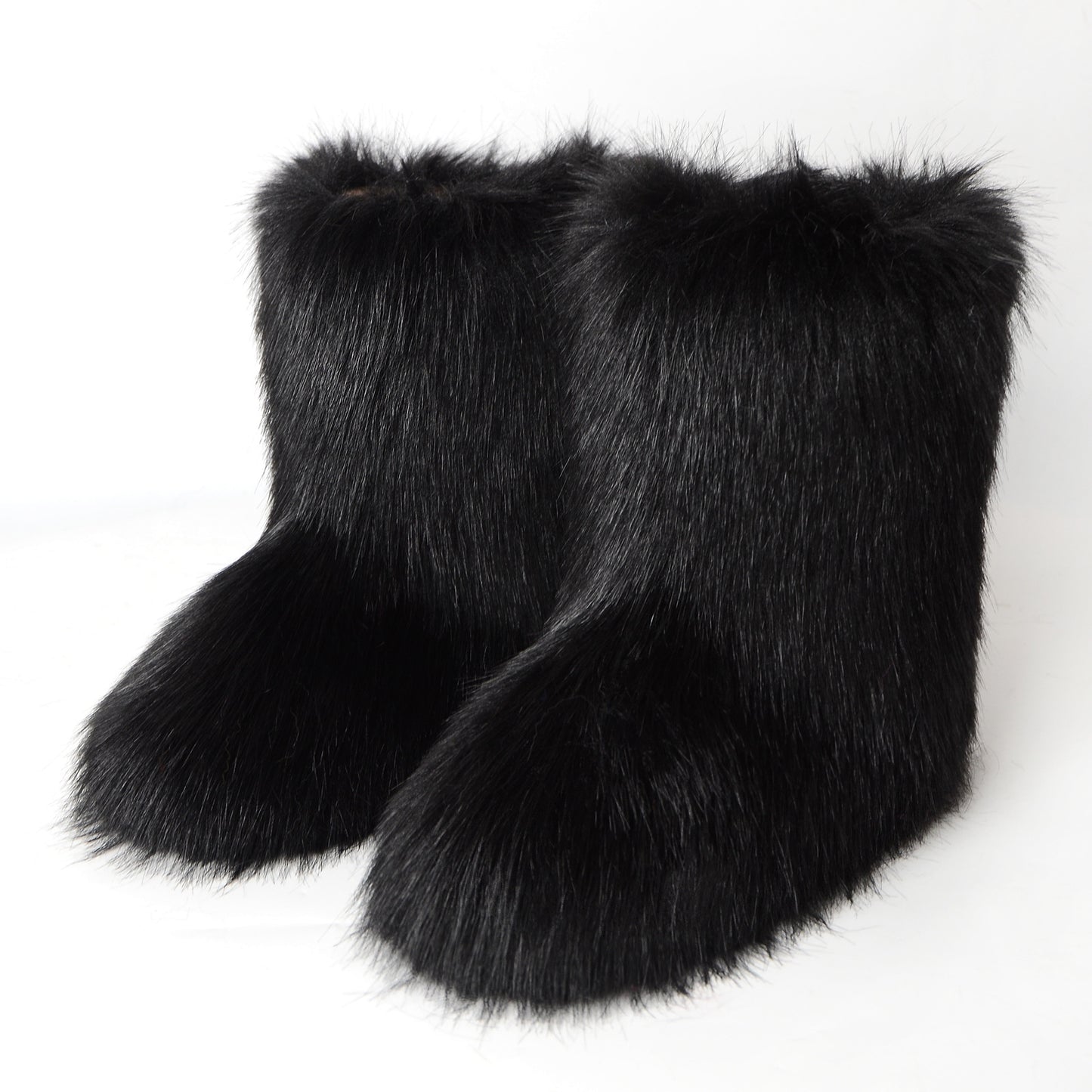 Women Winter Fluffy Faux Fur Mid-Calf Snow Boots Y2K Fashion Warm Snow Boots Girl's Luxury Footwear Furry Boots Outdoor