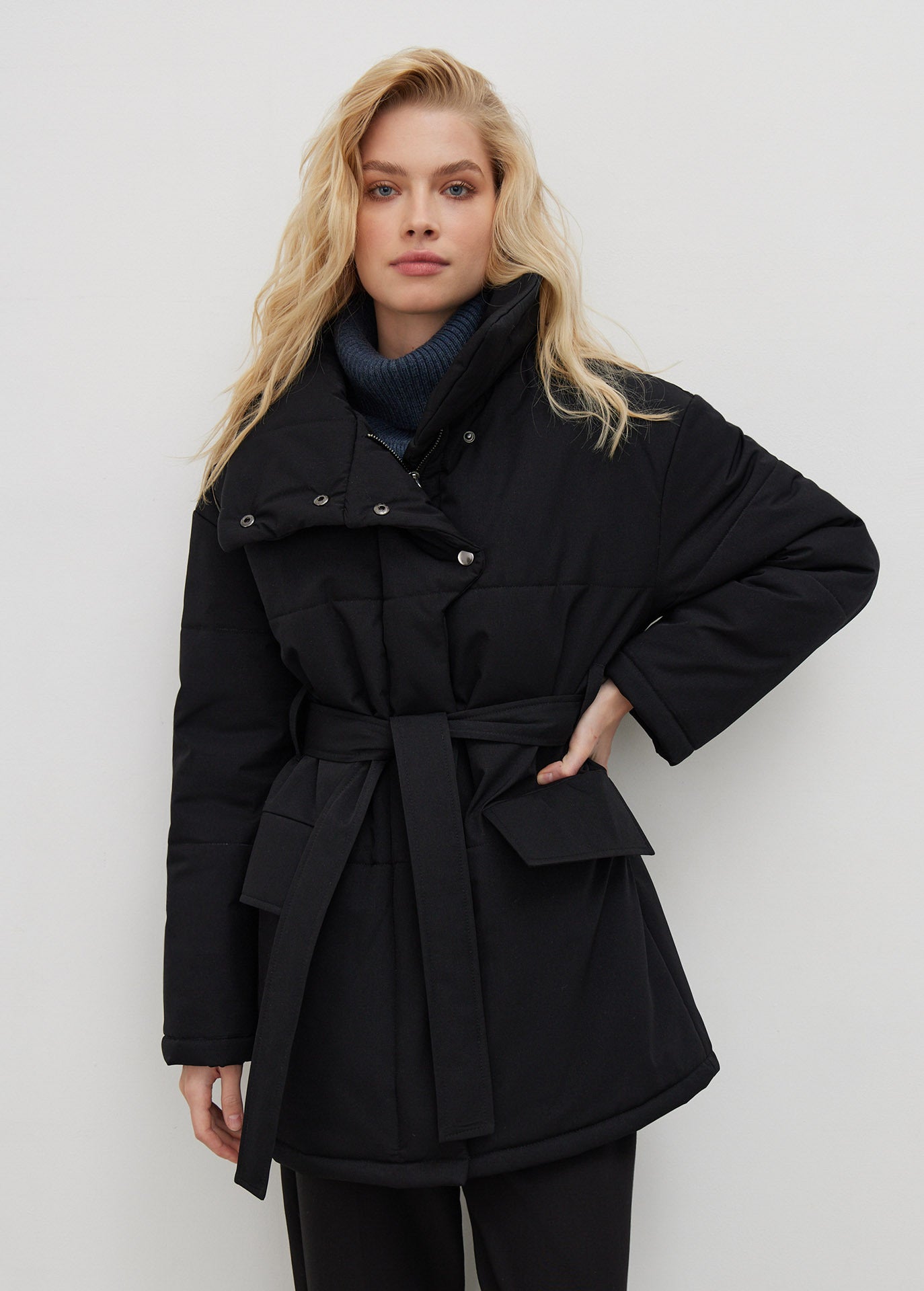 Women Winter Loose Parkas Coat Vintage Belted Outwear Ladies Warm Cotton Puffer Jackets