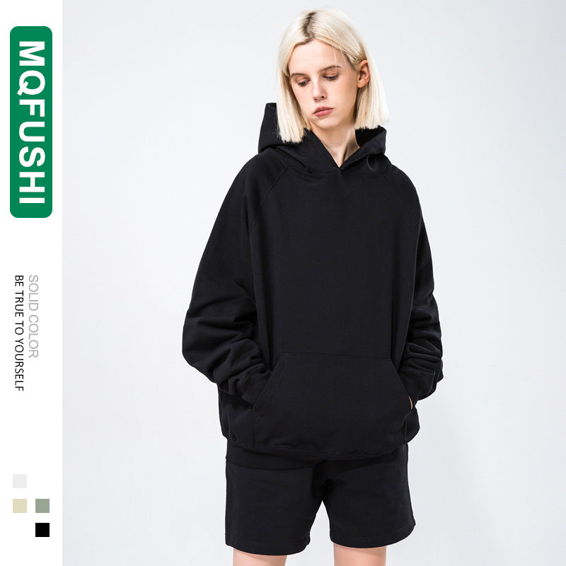 Spring/Fall Men's and Women's Plain Black/grey Hooded Sweatshirts Street Wear Running Sweatshirts Casual Loose Hoodie Pullovers