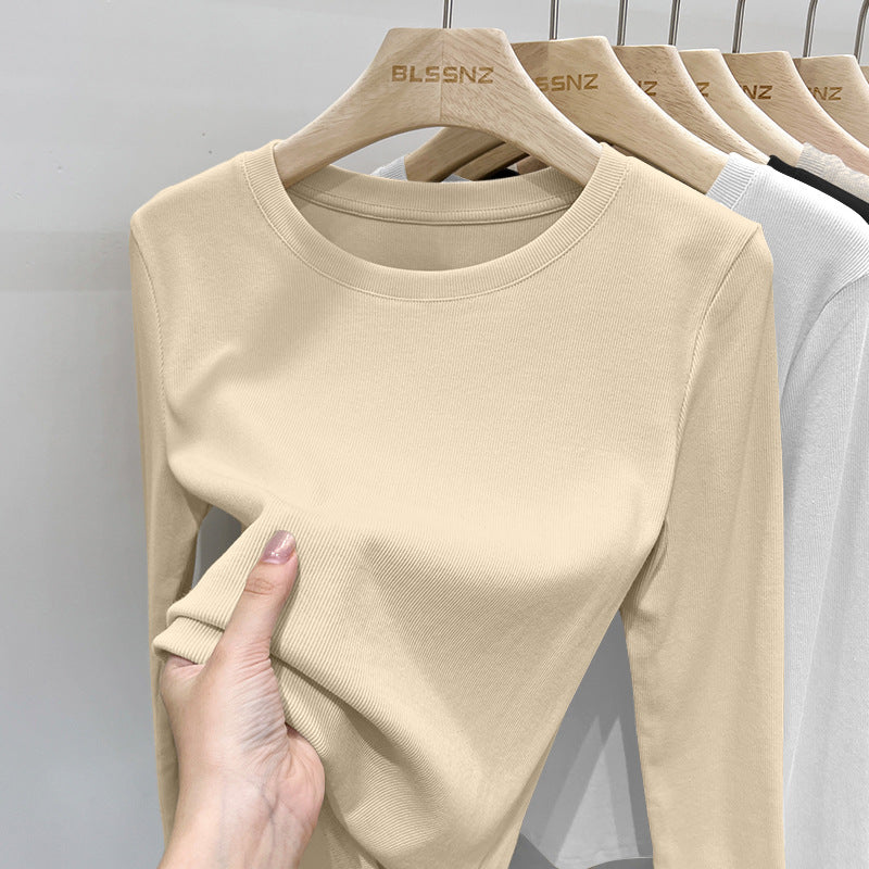 New Spring and Summer Womens Fashion Long Sleeve O-neck Tshirts