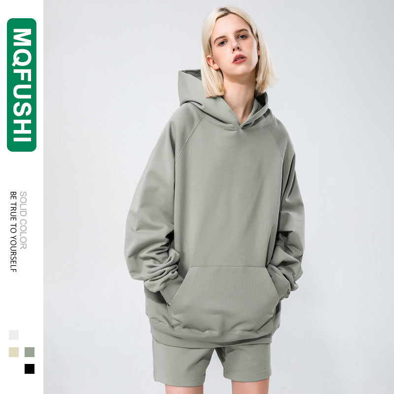 Spring/Fall Men's and Women's Plain Black/grey Hooded Sweatshirts Street Wear Running Sweatshirts Casual Loose Hoodie Pullovers