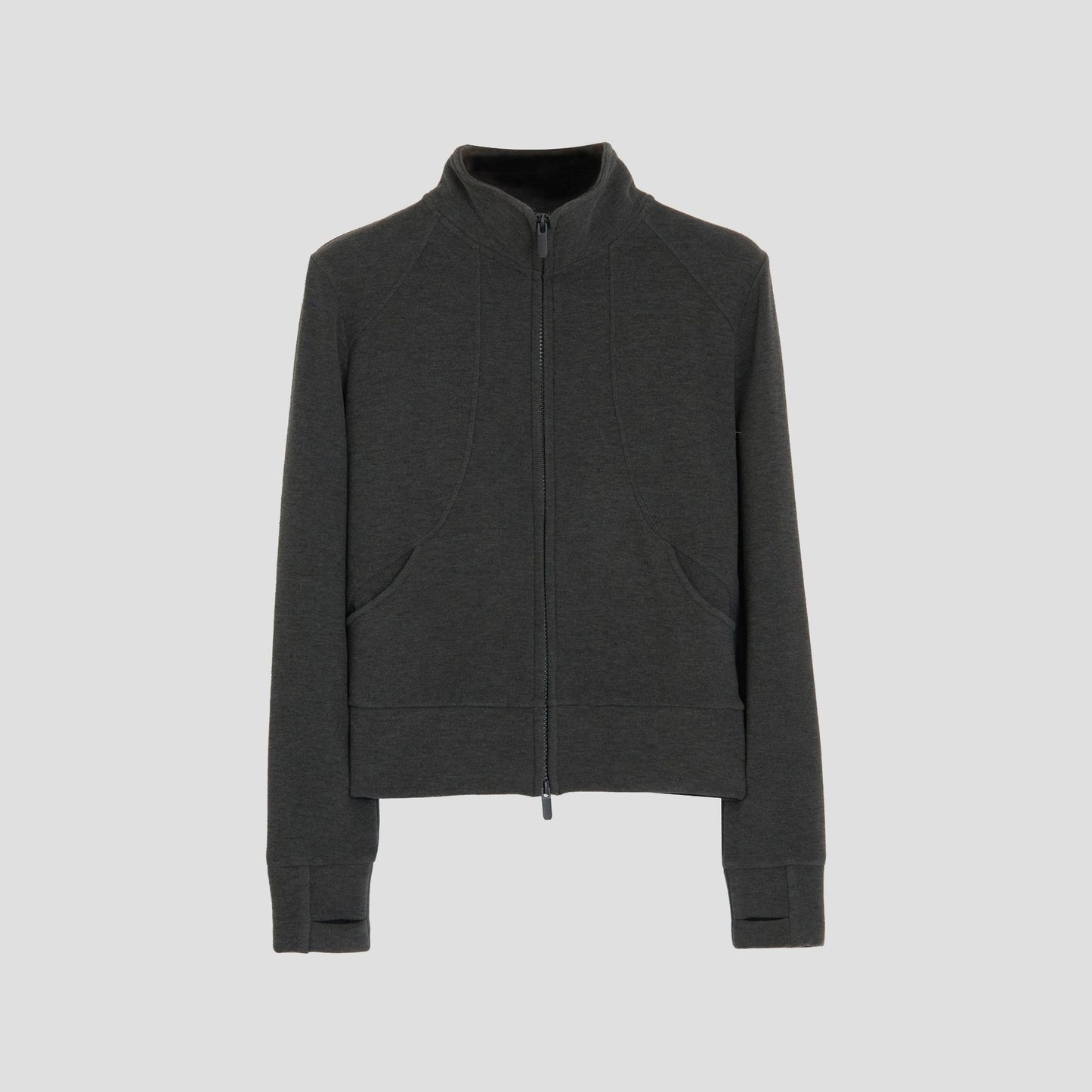 Women Sport Jacket Crop Length Breathable Warm Cozy SCUBA Full-Zip Cropped Hoodie Sweater