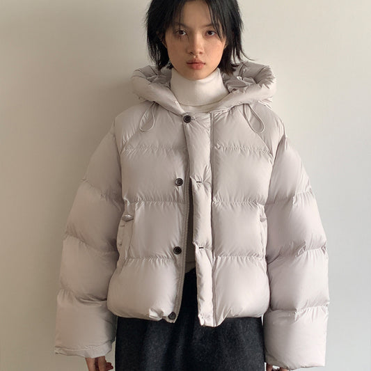 Women's Blue Parka Jacket Harajuku Overcoat Warm Long Sleeve Coat Korean Turtleneck Padded Jacket Vintage Winter 2000s Clothes