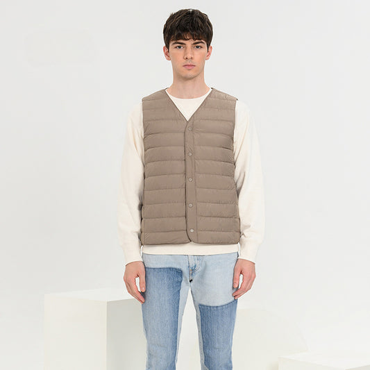 New Winter and Autumn Mens White Duck Down Vest Fashion Coats