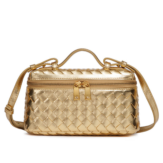 Hand-woven New One-shoulder Fashion Lunch Box Bag, Practical and Trendy Portable Oblique Span Box Bag