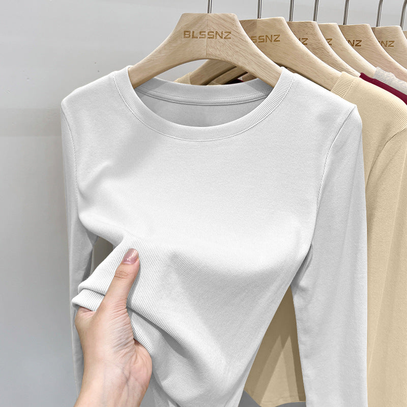 New Spring and Summer Womens Fashion Long Sleeve O-neck Tshirts