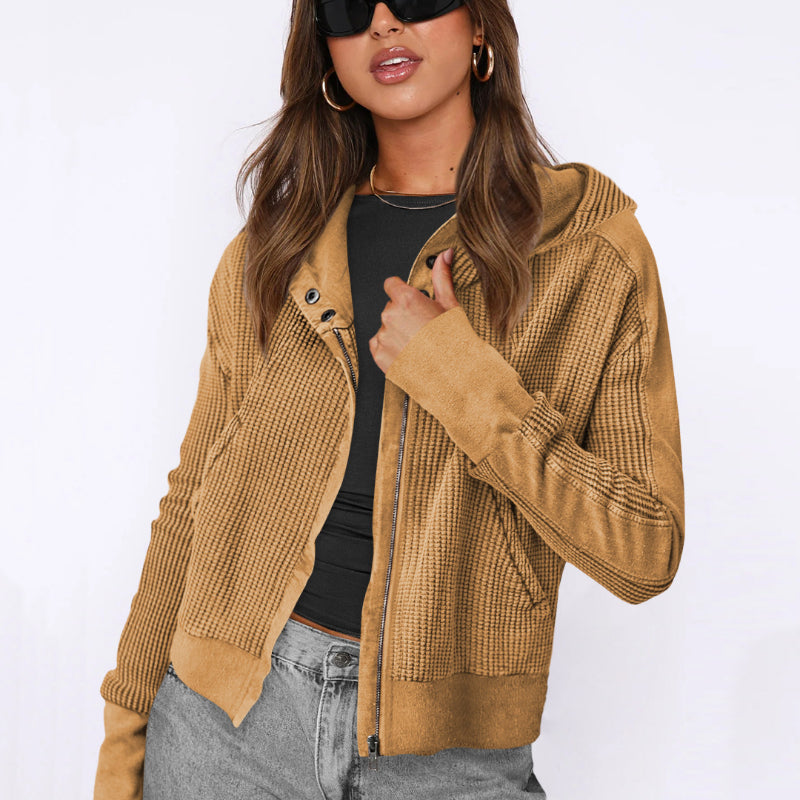 Women's Long Sleeve Zippers Coats Oversized Versatile Bomber Jacket