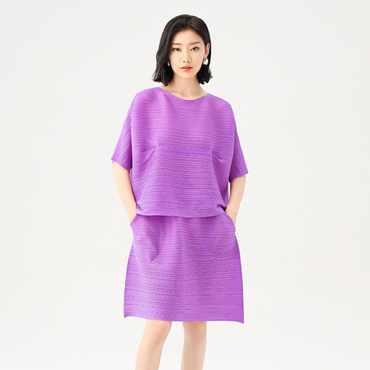 Summer New Fresh Sweet T-shirt Loose Comfortable Age Reduction Short Skirt Set Dress