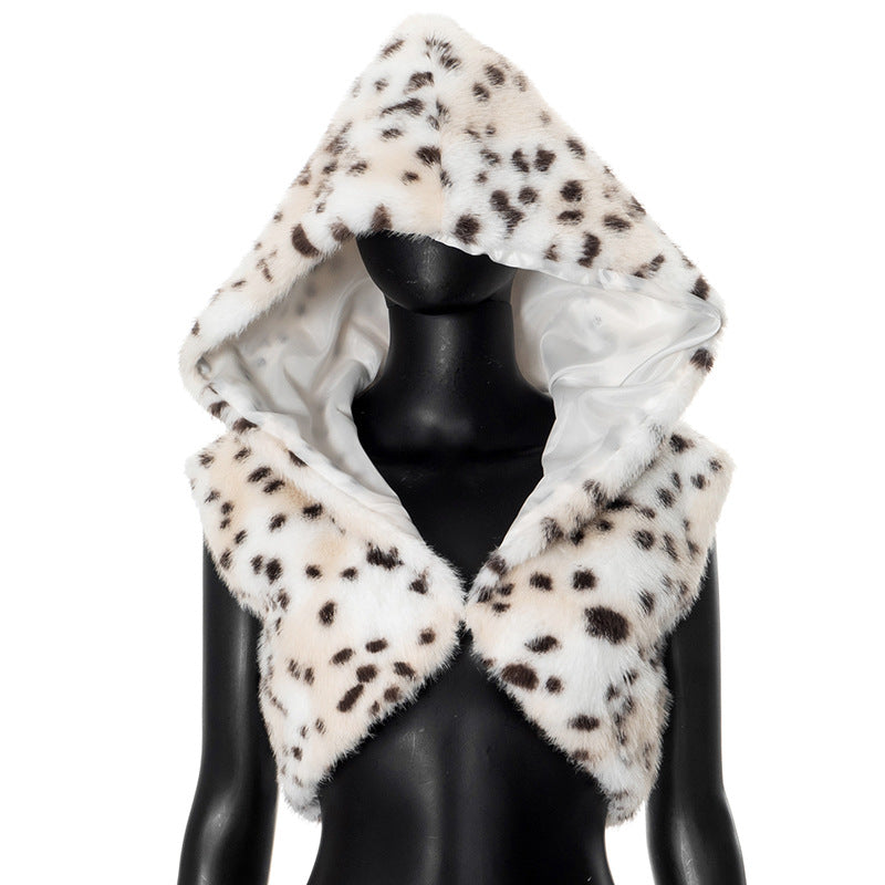 Winter Women's Tanks Jackets Warmth Fluffy Hipster Printed Hooded Buckle Bare Midriff Coats Female New Trend Clothing