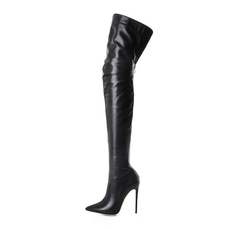 Sexy Stiletto Ultra Extremely High Heels Evening Club Party Thigh Boots Women Slim Leg Stretch Overknees Boots Shoes