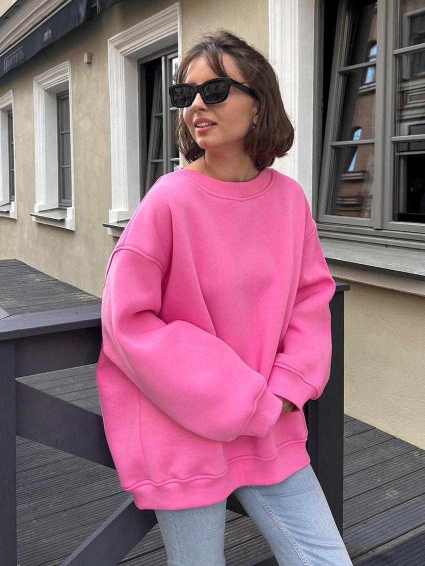 Oversized Hoodies & Sweatshirts for Women Autumn Winter Thick Warm Fleece Sweatshirt