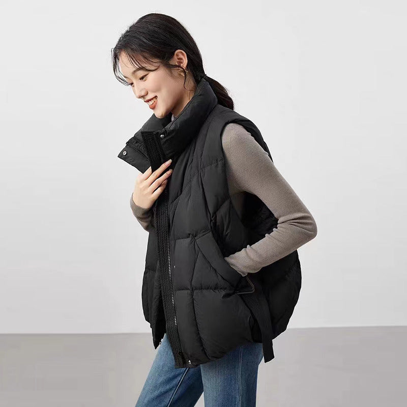 New Women's Vest Jacket Down Vest Autumn Winter Sleeveless Loose Casual Warm Female Waistcoat Outerwear