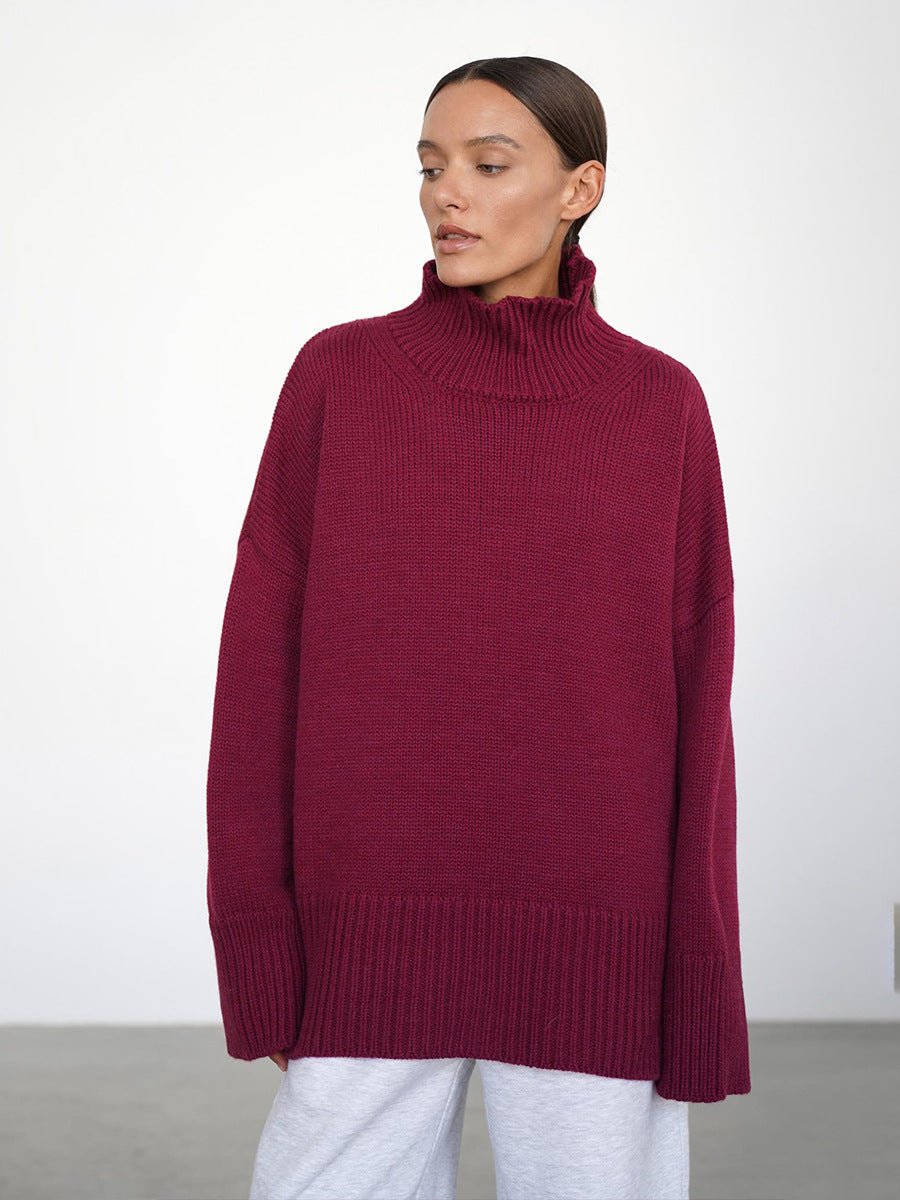 Winter Women's Turtleneck Sweater Long Sleeve Oversized Sweater