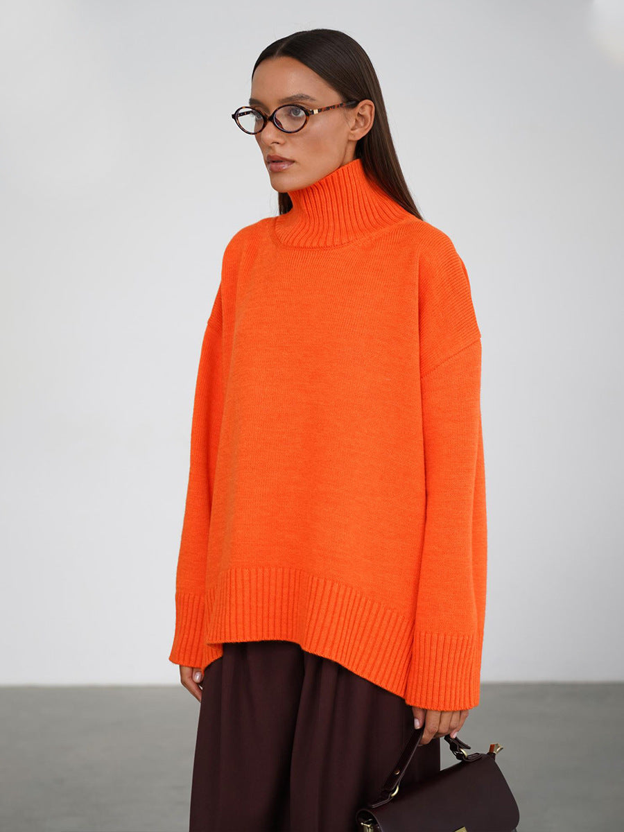 Winter Women's Turtleneck Sweater Long Sleeve Oversized Sweater