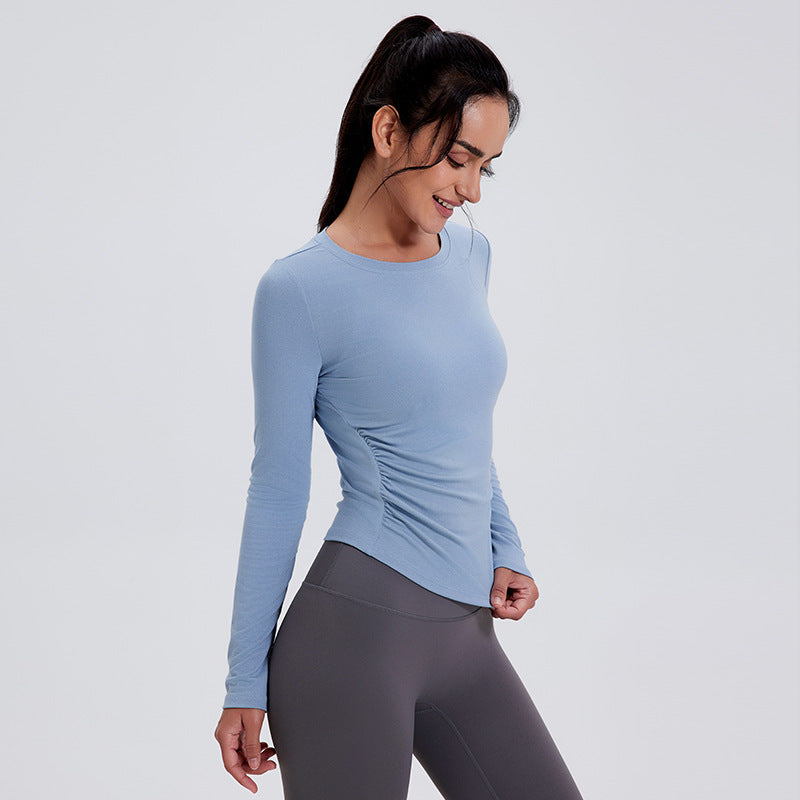 Long Sleeve Yoga Shirts Fitness Sport Top Elastic Breathable Gym Top Running Pilates Workout Clothing Autumn and Winter