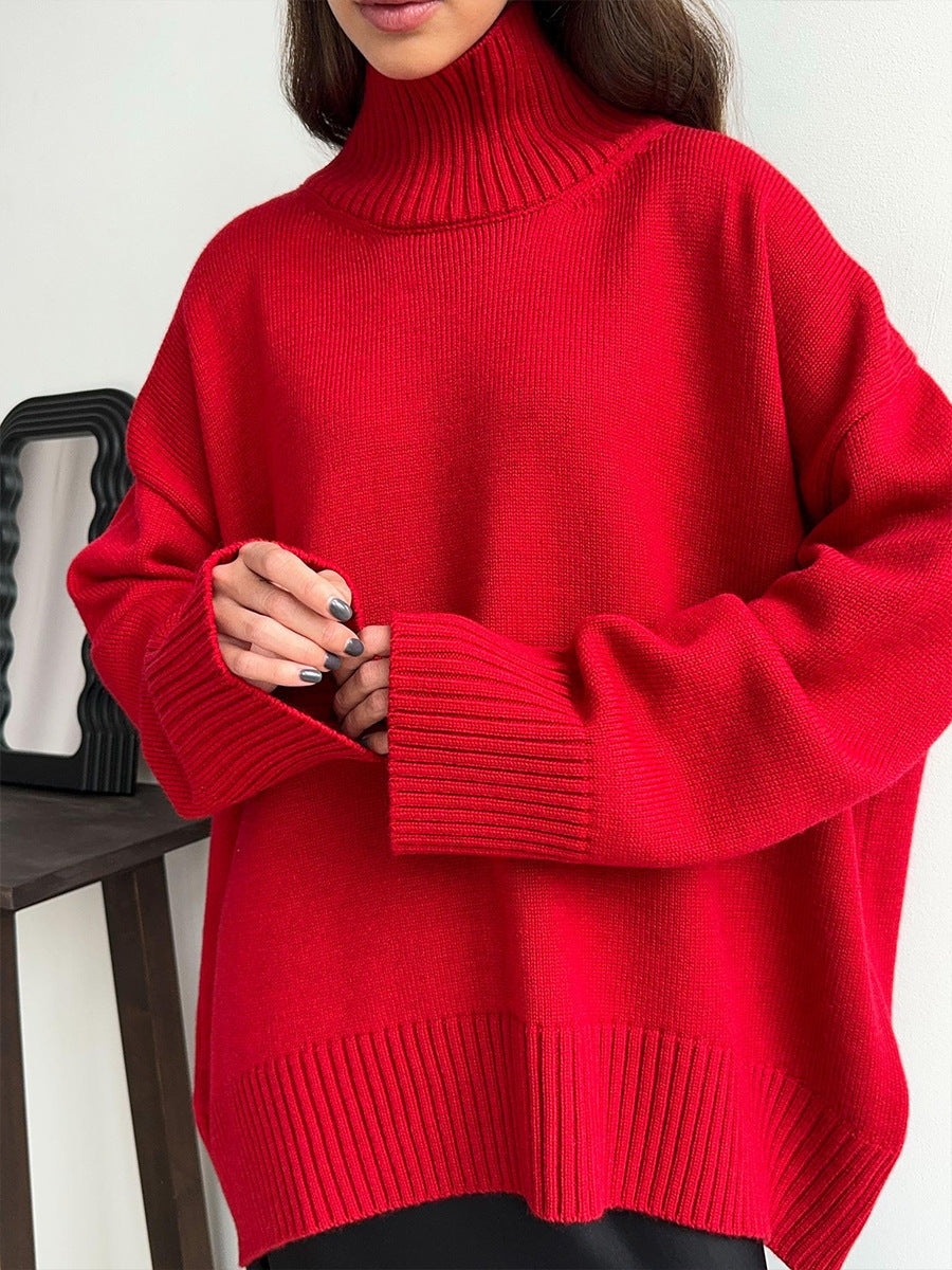 Winter Women's Turtleneck Sweater Long Sleeve Oversized Sweater