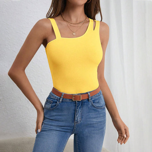 Neck Sleeveless Summer Crop Top White Women Black Casual Basic T Shirt Off Shoulder Cami Sexy Backless Tank Top