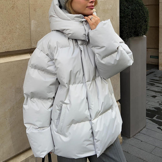 Women's Down Jacket Warmth Fashionable Loose Comfortable Solid Cotton Jacket