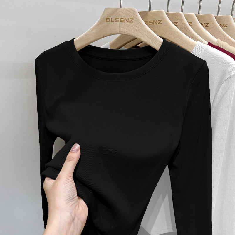 New Spring and Summer Womens Fashion Long Sleeve O-neck Tshirts