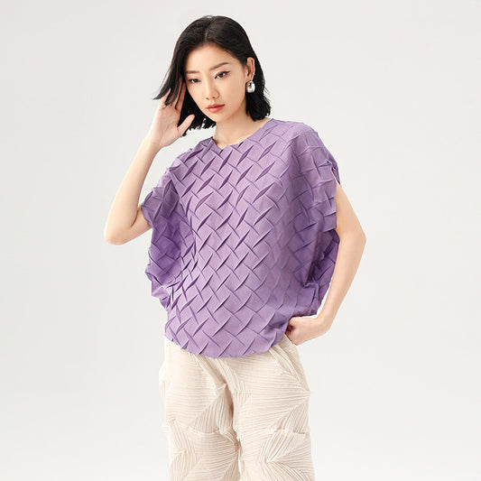 Women's T-Shirt Solid Color Bat Sleeve Design Lightweight Style Fashion Casual Tops