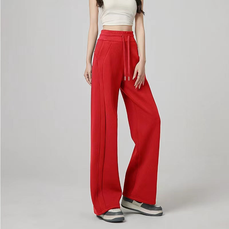 Tie Pants For Women Summer Casual Loose Wide Leg Trousers Jumpsuit Casual Spaghetti Strap Stretchy Long Pant Sports Sweatpants