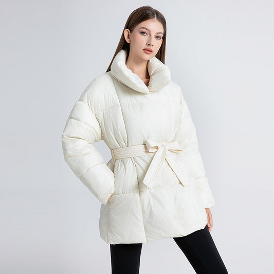 Winter New Cotton Padded Puffer Coat Women Thicken Warm Pocket Snow Parka For Student Mid Length Winter Zipper Jacket Women