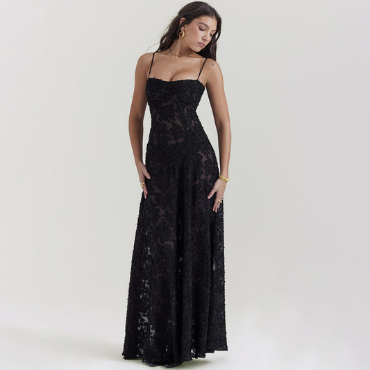 New In Dresses Womens Solid Round Neck Long Sleeved Patchwork Long Skirt Is Fashionable And Comfortable Robe Longue Femmes