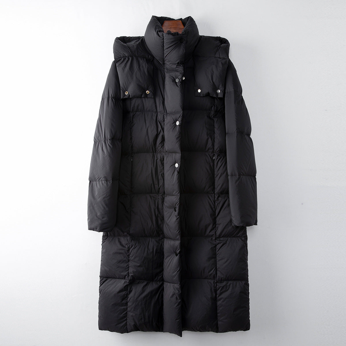 Winter Long duck down jacket for women warm Solid Oversize Casual Hooded turtleneck puffer coat Female
